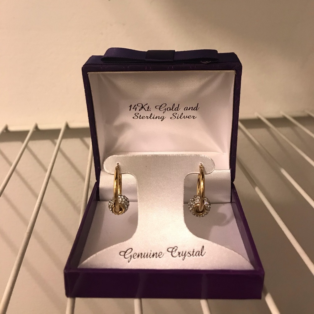 14k gold and sterling silver earrings